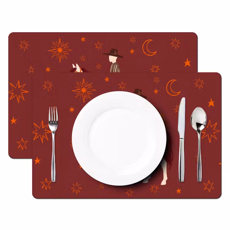 Paard - Ruiter - Sterren - Nacht - Illustratie Placemat vinyl groot -zzsfeer2_Kitchenyeah-website