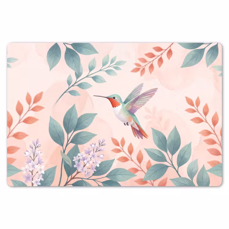 Kolibrie - Vliegen - Natuur - Illustratie - Kleurrijk Placemat vinyl groot -zzsfeer1_Kitchenyeah-website