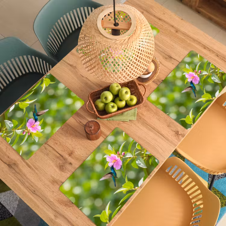Kolibrie - Bloem - Natuur - Groen Placemat vinyl groot -zzsfeer5_Kitchenyeah-website