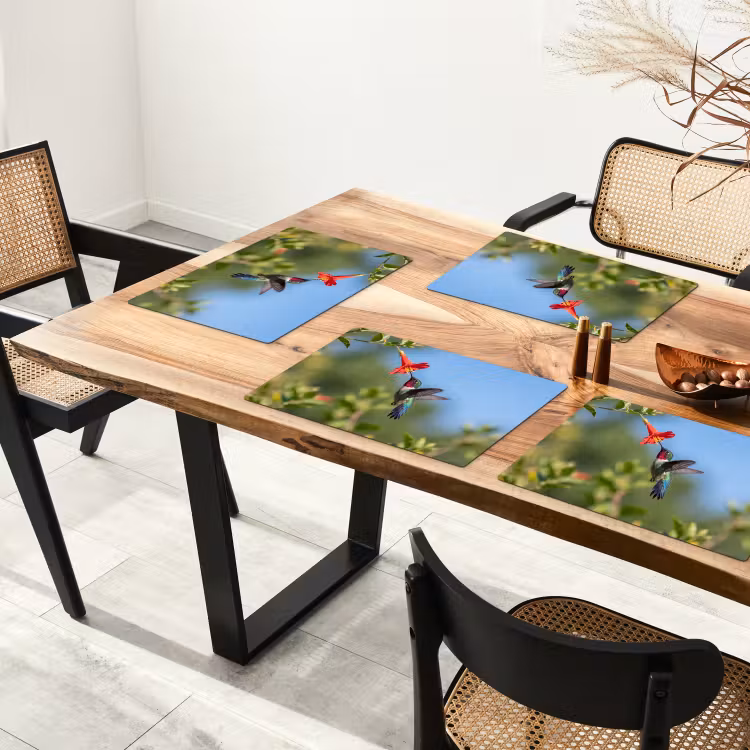 Kolibrie - Bloem - Natuur - Groen Placemat vinyl groot -zzsfeer4_Kitchenyeah-website