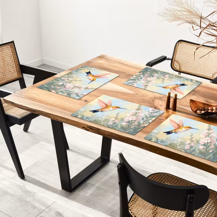 Kolibrie - Illustratie - Kleurrijk Placemat vinyl groot -zzsfeer4_Kitchenyeah-website