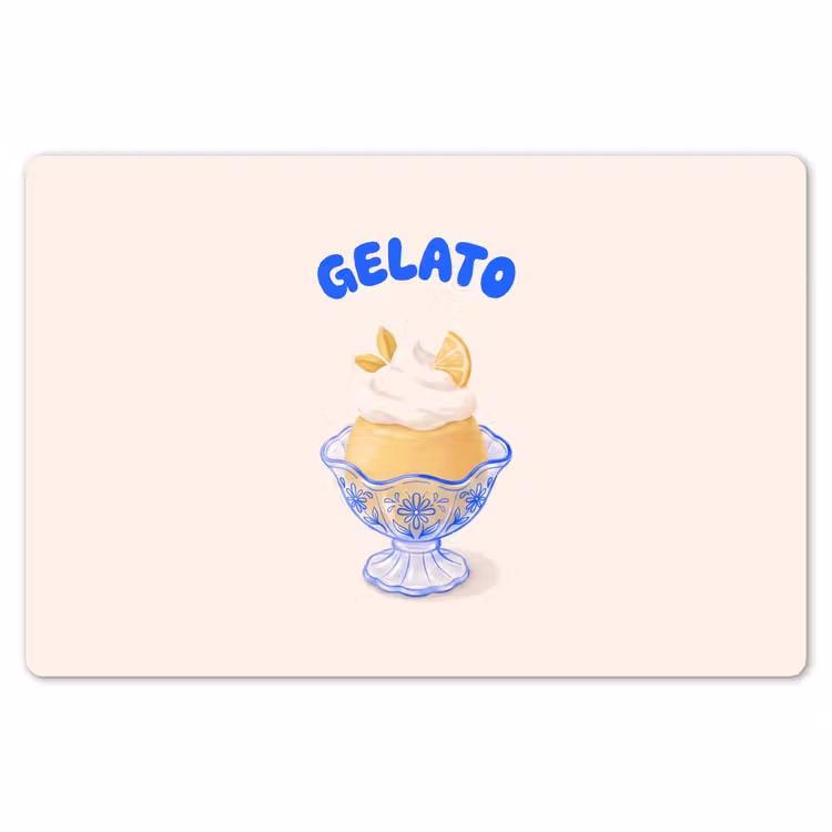 IJs - Citroen - Illustratie - Geel - Dessert Placemat vinyl groot -zzsfeer1_Kitchenyeah-website