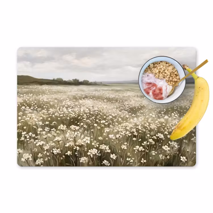 Illustratie - Landschap - Wit Placemat vinyl groot -zzzproduct_Kitchenyeah-website