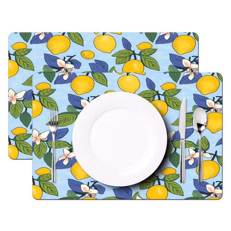 Illustratie - Citroen - Patroon Placemat vinyl groot 368 -zzsfeer2_Kitchenyeah-website