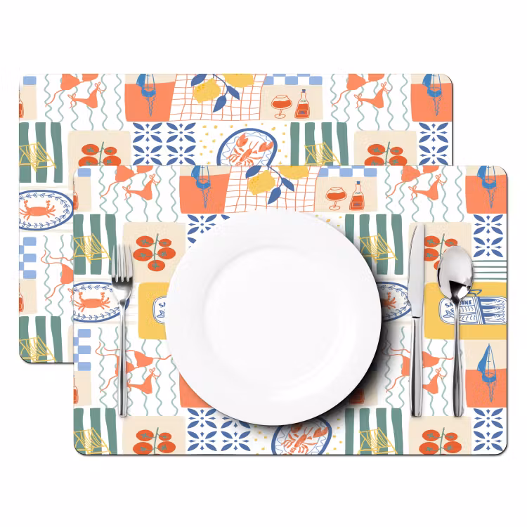 Zee - Sfeer - Mozaïek - Wijn Placemat vinyl groot 368 -zzsfeer2_Kitchenyeah-website