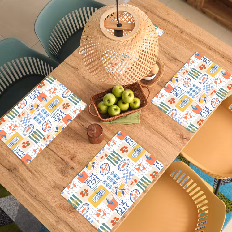 Zee - Sfeer - Mozaïek - Wijn Placemat vinyl groot 368 -zzsfeer5_Kitchenyeah-website