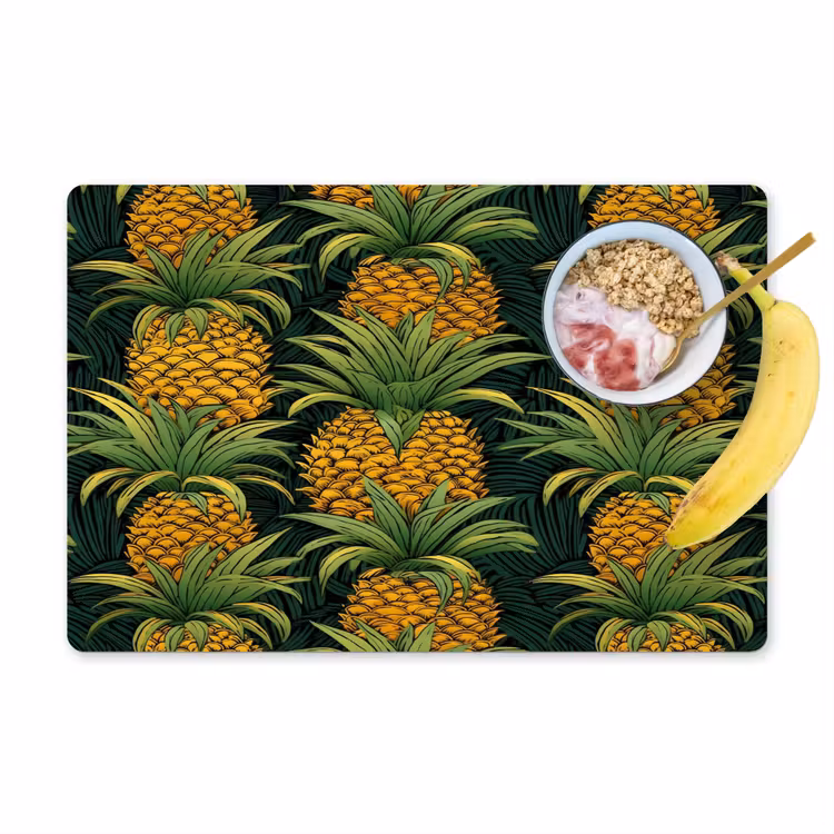 Illustratie - Patroon - Ananas Placemat vinyl groot 368 -zzzproduct_Kitchenyeah-website
