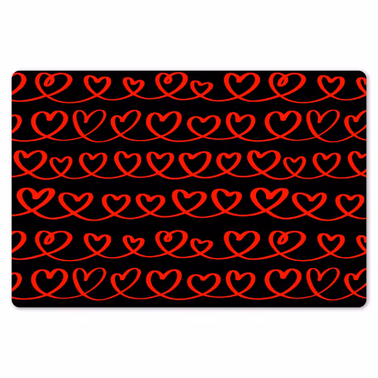 Verweven - Harten - Zwart - Rood Placemat vinyl groot 368 -zzsfeer1_Kitchenyeah-website