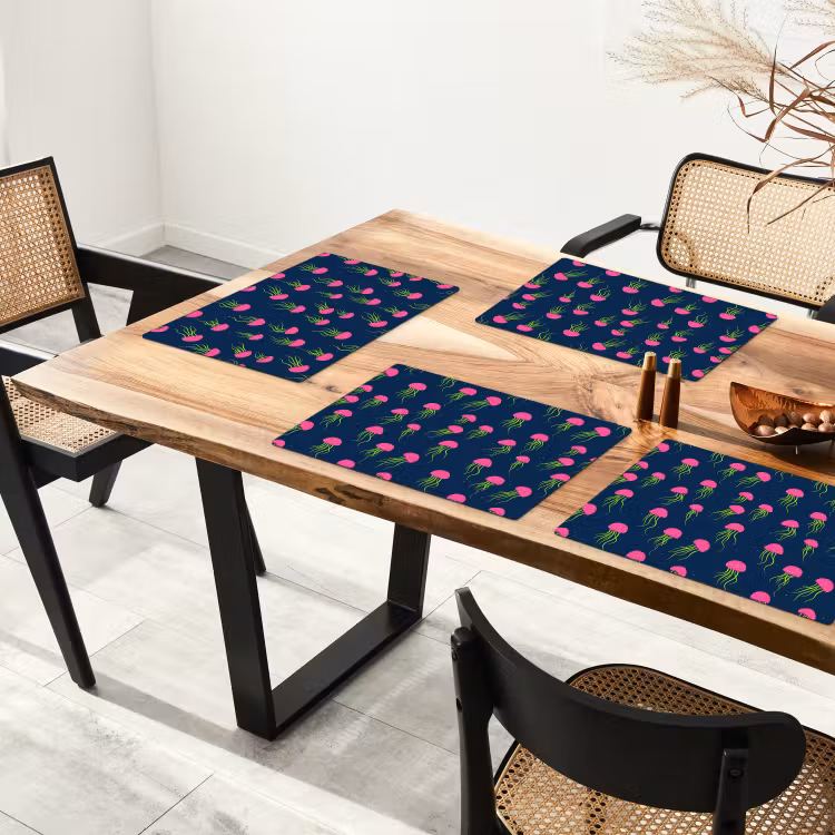 Kwallen - Diepzee - Neon Placemat vinyl groot 368 -zzsfeer4_Kitchenyeah-website