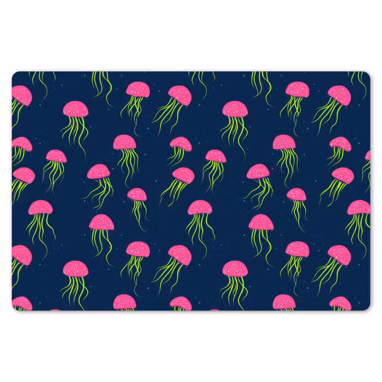 Kwallen - Diepzee - Neon Placemat vinyl groot 368 -zzsfeer1_Kitchenyeah-website