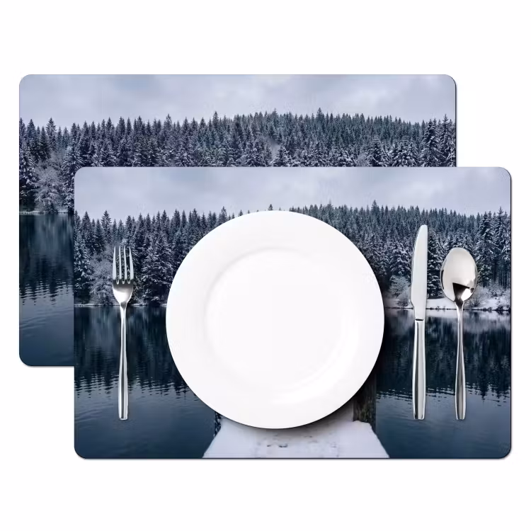 Steiger - Meer - Sneeuw - Bergen - Rustgevend Placemat vinyl groot -zzsfeer2_Kitchenyeah-website