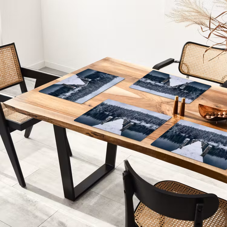 Steiger - Meer - Sneeuw - Bergen - Rustgevend Placemat vinyl groot -zzsfeer4_Kitchenyeah-website