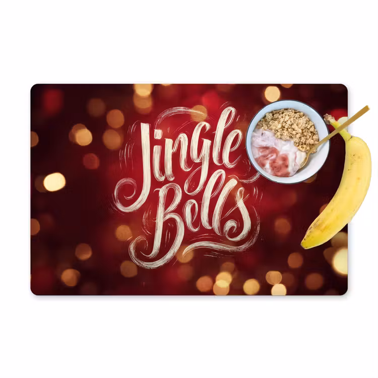 Jingle - Bells - Kerst - Rood Placemat vinyl groot -zzzproduct_Kitchenyeah-website