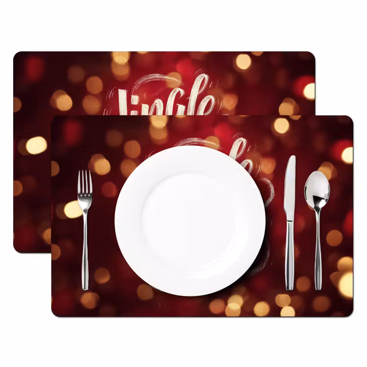Jingle - Bells - Kerst - Rood Placemat vinyl groot -zzsfeer2_Kitchenyeah-website