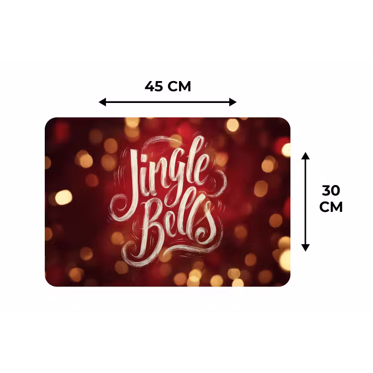Jingle - Bells - Kerst - Rood Placemat vinyl groot -specs