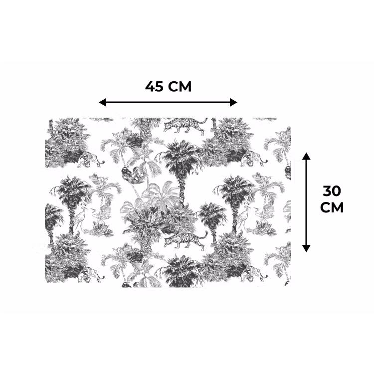 Jungle - Dieren - Grijs Placemat vinyl groot 368 -specs