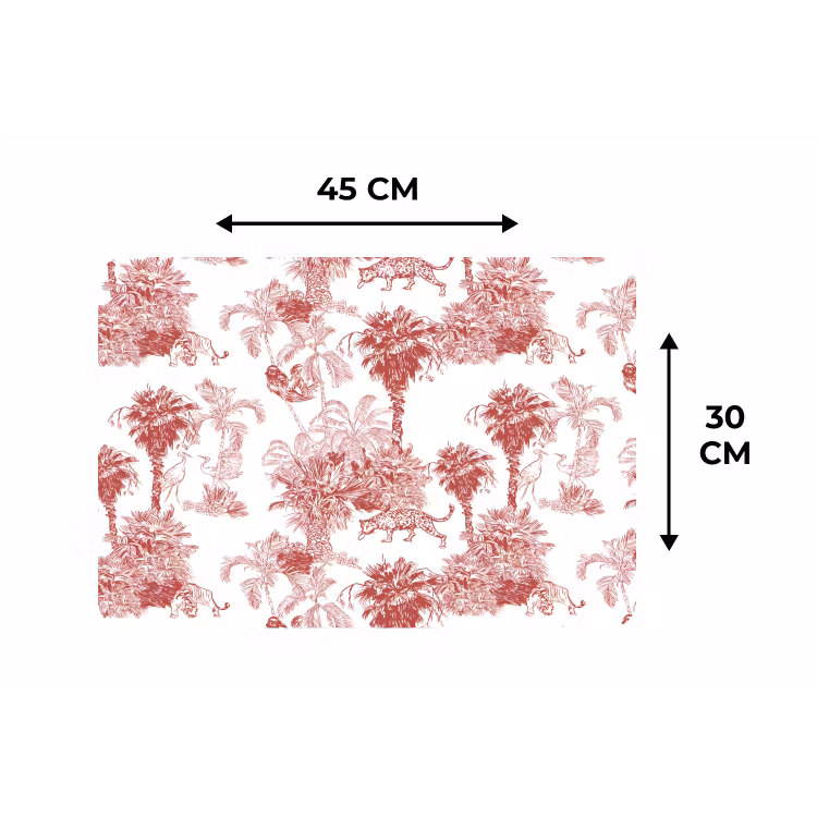 Jungle - Natuur - Rood Placemat vinyl groot 368 -specs