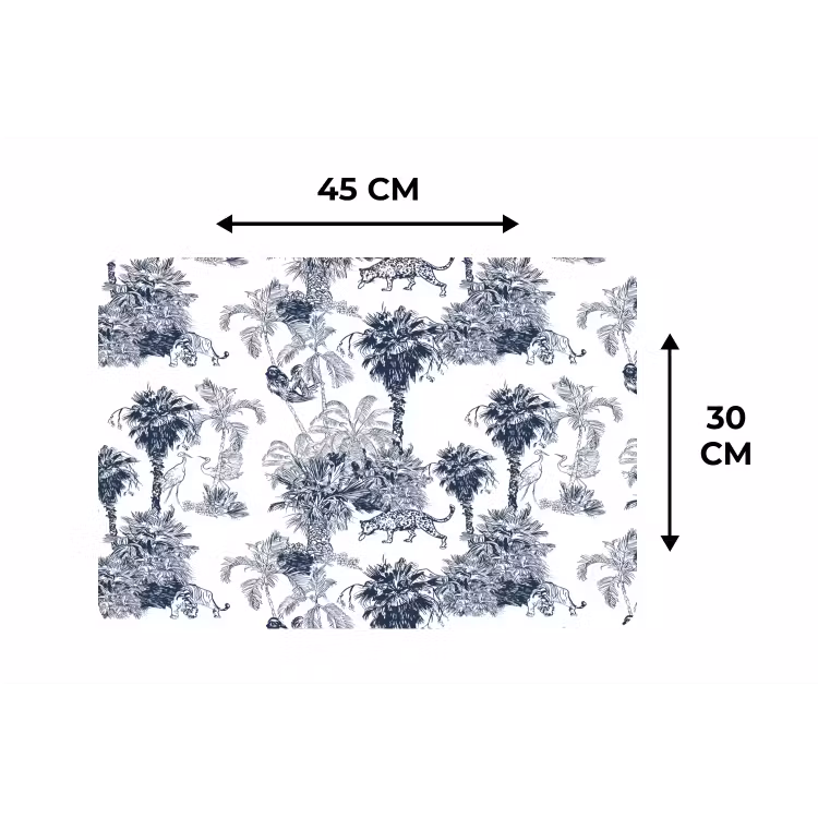 Jungle - Beplanting - Blauw Placemat vinyl groot 368 -specs