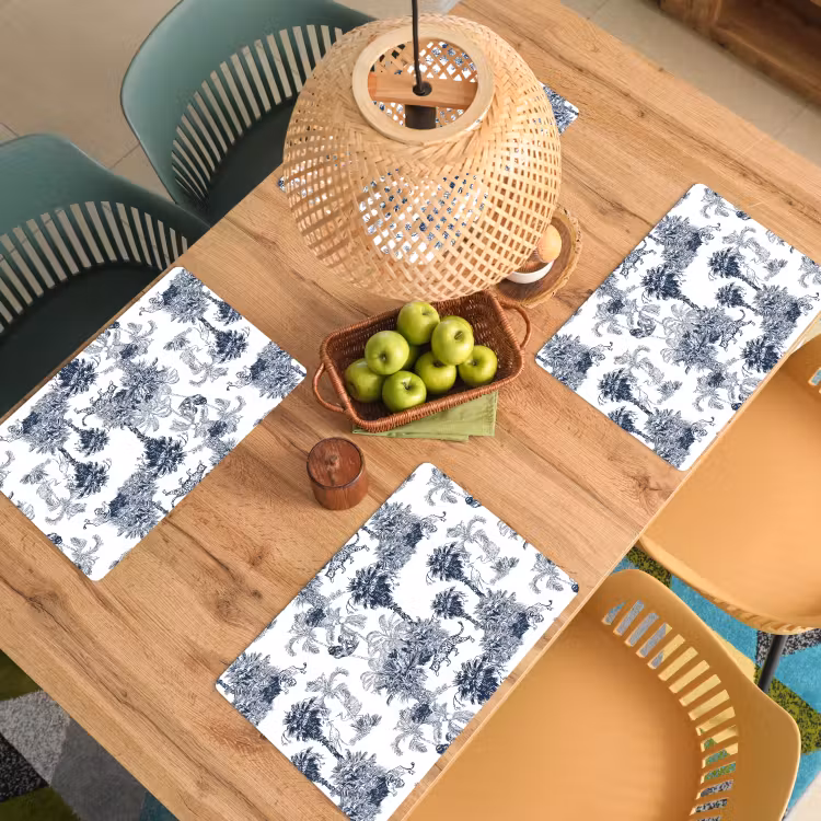 Jungle - Beplanting - Blauw Placemat vinyl groot 368 -zzsfeer5_Kitchenyeah-website