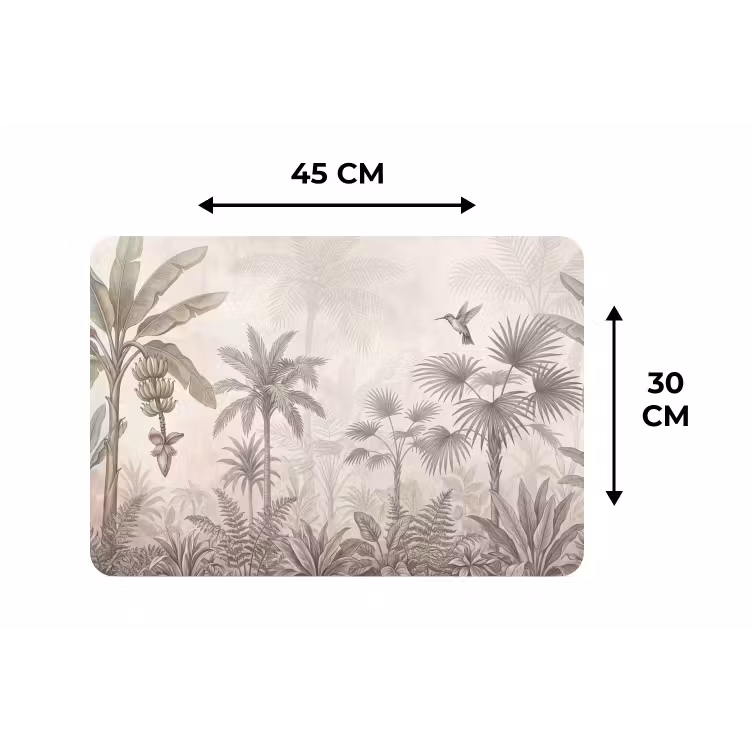 Jungle - Banenboom - Kolibrie - Beige Placemat vinyl groot -specs