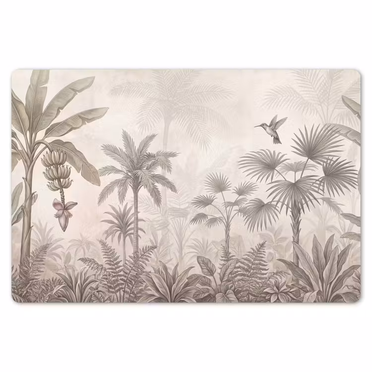 Jungle - Banenboom - Kolibrie - Beige Placemat vinyl groot -zzsfeer1_Kitchenyeah-website
