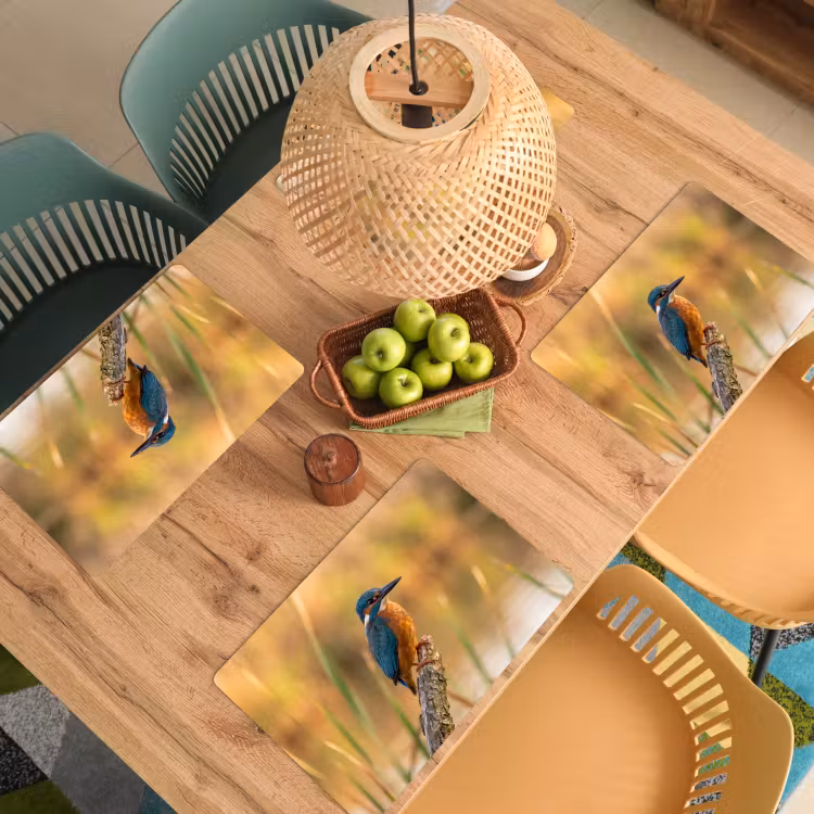 IJsvogel - Tak - Water - Kleurrijk - Levendig Placemat vinyl groot -zzsfeer5_Kitchenyeah-website