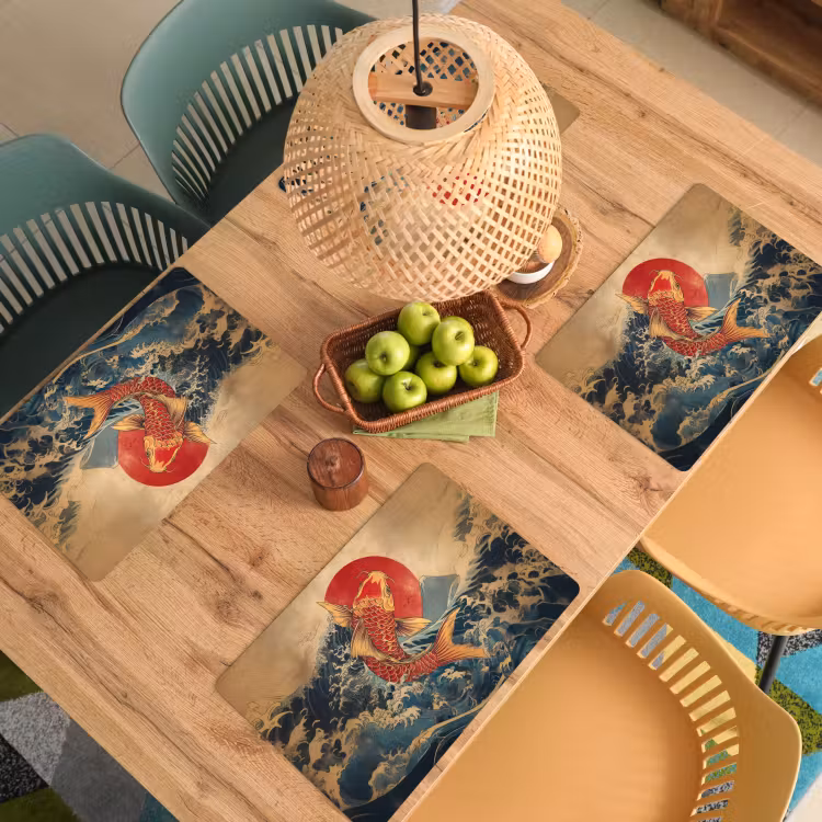 Koi - Zee - Golven - Zon Placemat vinyl groot -zzsfeer5_Kitchenyeah-website
