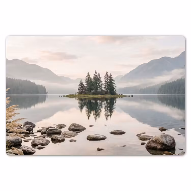 Meer - Bergen - Landschap - Groen Placemat vinyl groot -zzsfeer1_Kitchenyeah-website