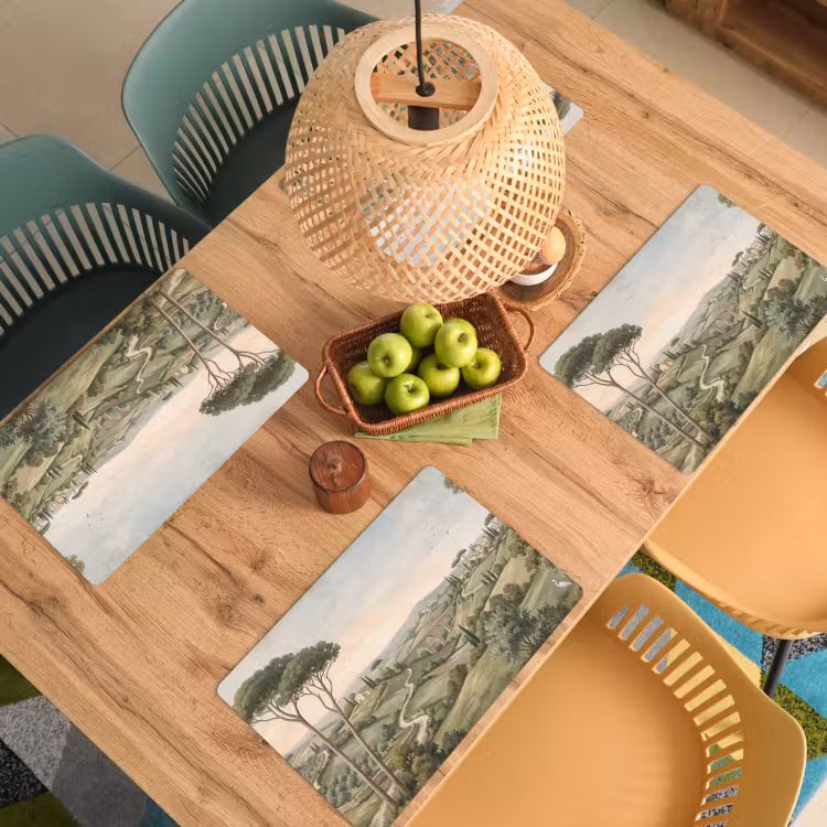 Landschap - Heuvels - Zandpad - Groen Placemat vinyl groot -zzsfeer5_Kitchenyeah-website