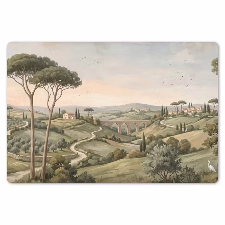 Landschap - Heuvels - Zandpad - Groen Placemat vinyl groot -zzsfeer1_Kitchenyeah-website