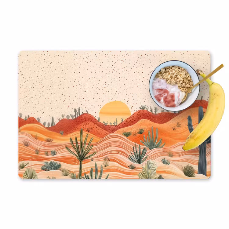 Landschap - Heuvels - Zonsondergang Placemat vinyl groot -zzzproduct_Kitchenyeah-website