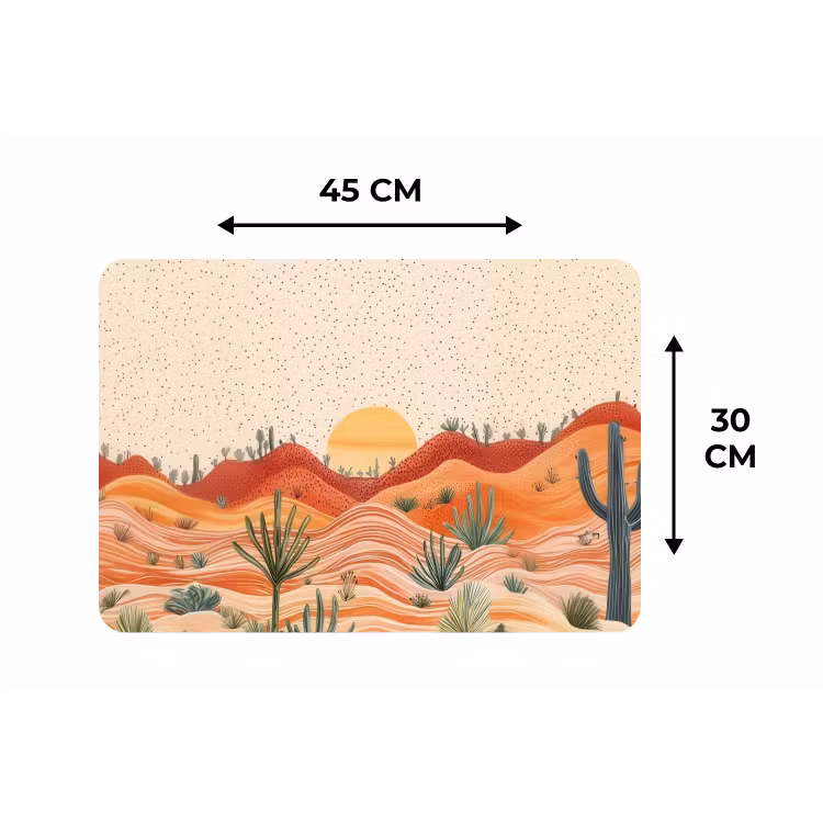 Landschap - Heuvels - Zonsondergang Placemat vinyl groot -specs