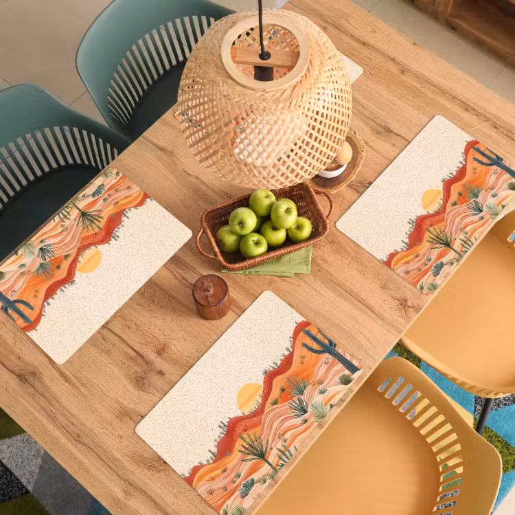 Landschap - Heuvels - Zonsondergang Placemat vinyl groot -zzsfeer5_Kitchenyeah-website