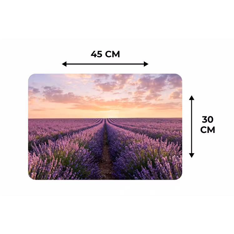 Landschap - Lavendelveld - Paars Placemat vinyl groot -specs