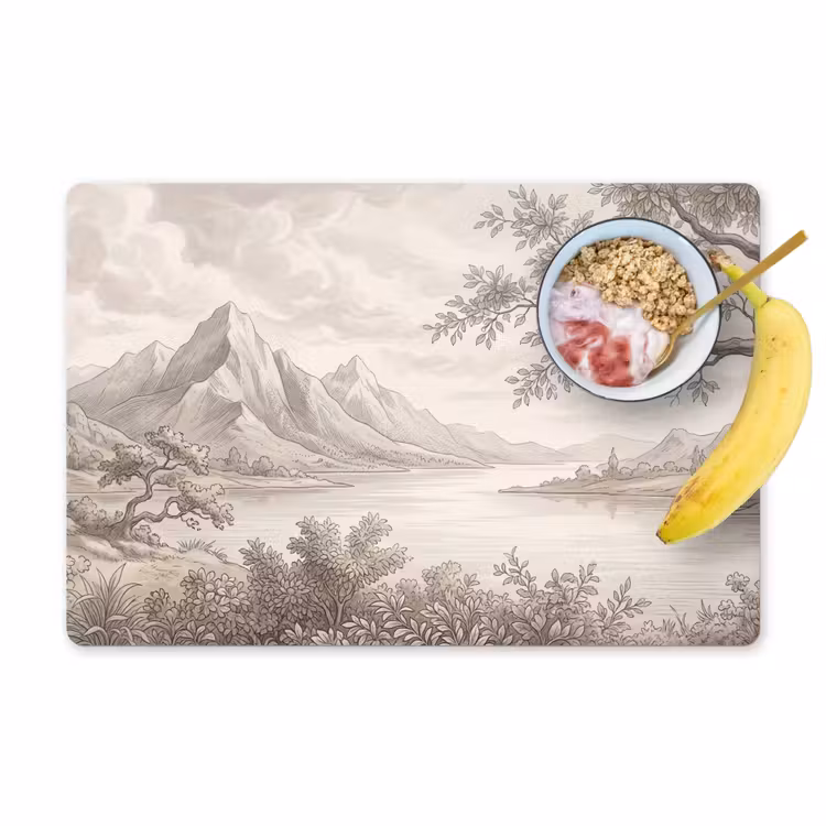 Landschap - Bergen - Meer - Natuur Placemat vinyl groot -zzzproduct_Kitchenyeah-website