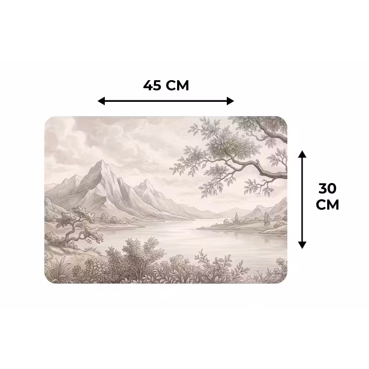 Landschap - Bergen - Meer - Natuur Placemat vinyl groot -specs