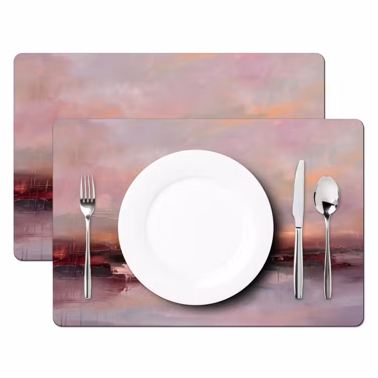 Landschap - Zonsondergang - Abstract - Modern - Roze Placemat vinyl groot -zzsfeer2_Kitchenyeah-website