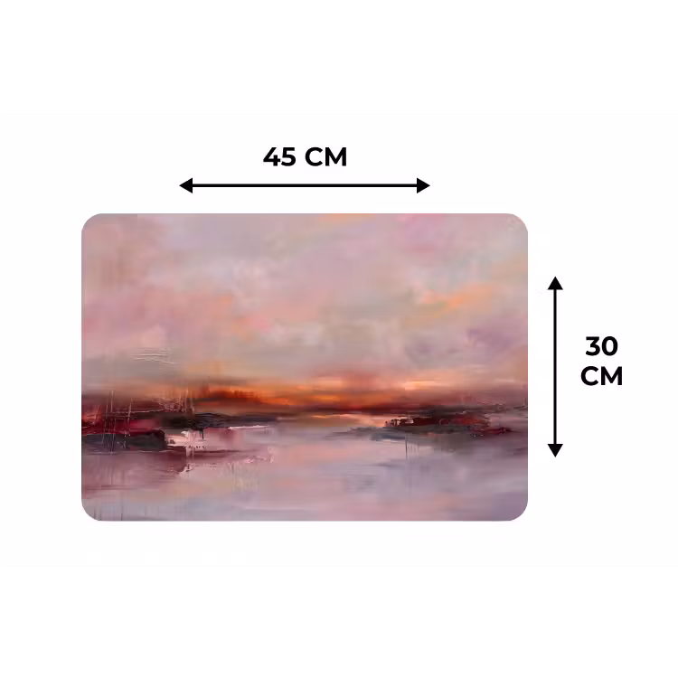 Landschap - Zonsondergang - Abstract - Modern - Roze Placemat vinyl groot -specs