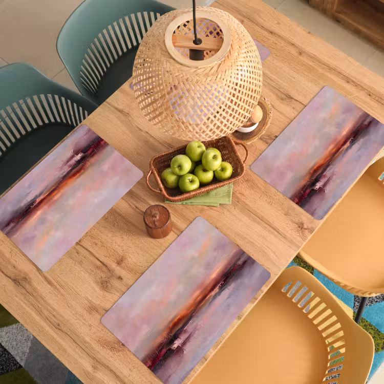 Landschap - Zonsondergang - Abstract - Modern - Roze Placemat vinyl groot -zzsfeer5_Kitchenyeah-website
