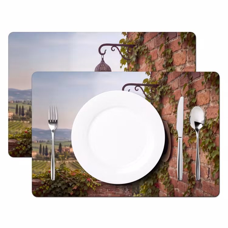 Lantaarn - Wijngaard - Landschap - Italiaans Placemat vinyl groot -zzsfeer2_Kitchenyeah-website