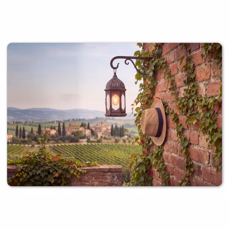 Lantaarn - Wijngaard - Landschap - Italiaans Placemat vinyl groot -zzsfeer1_Kitchenyeah-website