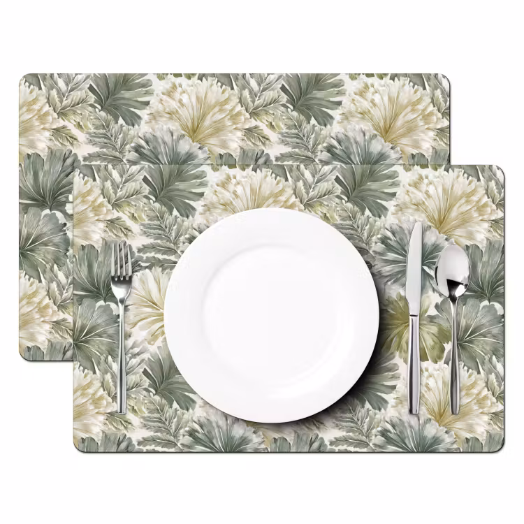 Bladeren - Botanisch - Groen Placemat vinyl groot 368 -zzsfeer2_Kitchenyeah-website