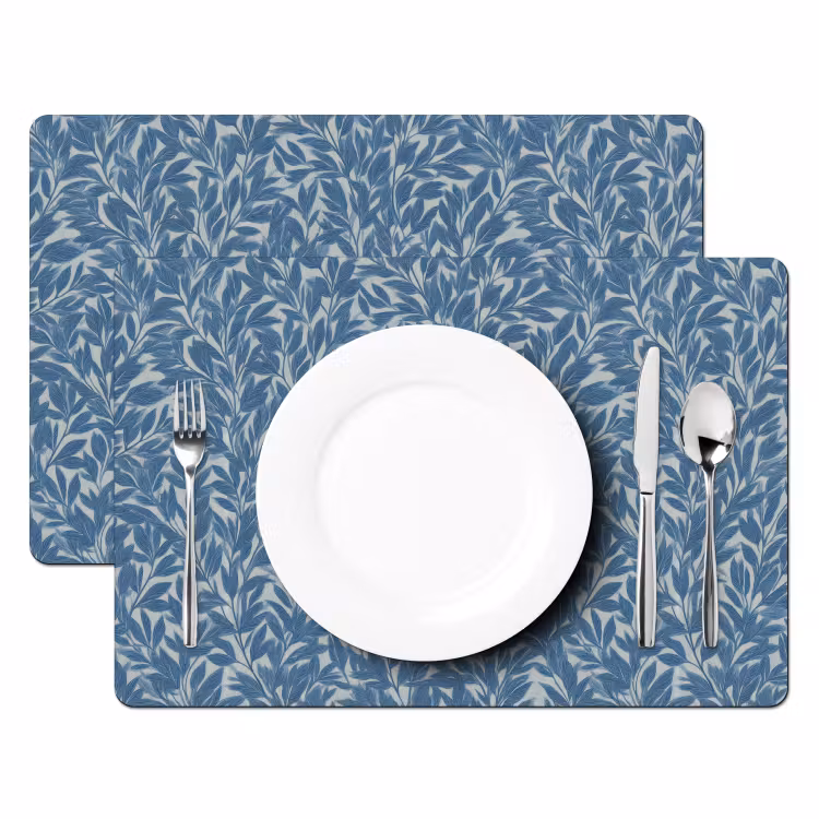 Bladeren - Klassiek - Patroon - Donkerblauw - Vintage Placemat vinyl groot 368 -zzsfeer2_Kitchenyeah-website
