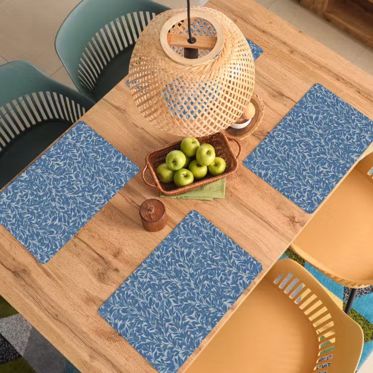 Bladeren - Klassiek - Patroon - Donkerblauw - Vintage Placemat vinyl groot 368 -zzsfeer5_Kitchenyeah-website