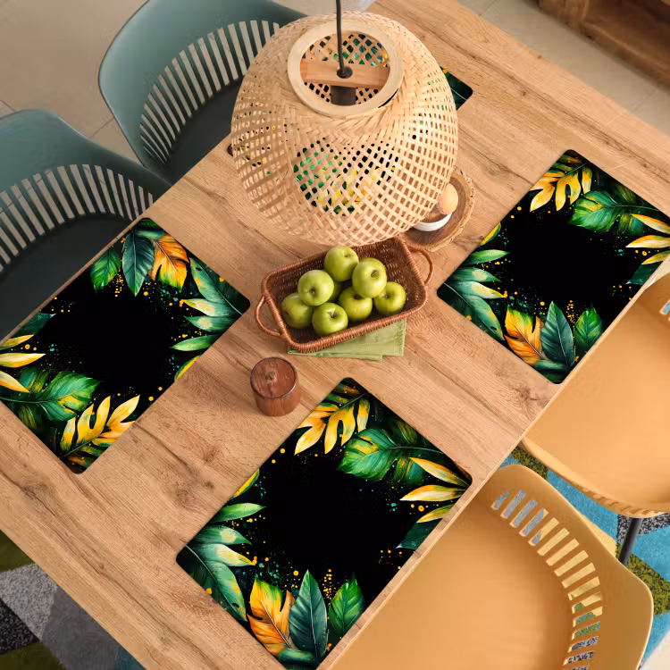 Bladeren - Groen - Geel - Verf - Jungle Placemat vinyl groot -zzsfeer5_Kitchenyeah-website