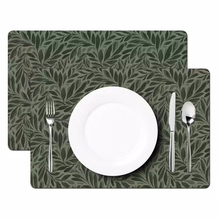 Bladeren - Organisch - Groen Placemat vinyl groot 368 -zzsfeer2_Kitchenyeah-website