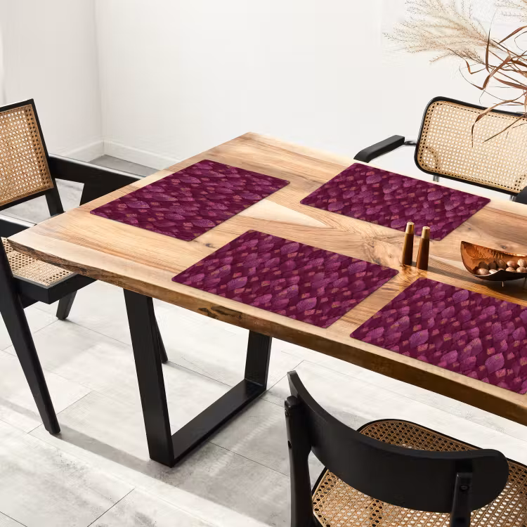 Bladeren - Patroon - Burgundy Placemat vinyl groot 368 -zzsfeer4_Kitchenyeah-website