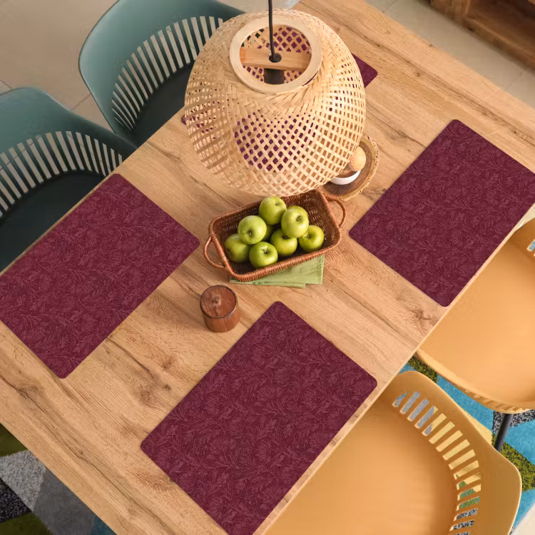 Bladeren - Patroon - Paars Placemat vinyl groot 368 -zzsfeer5_Kitchenyeah-website