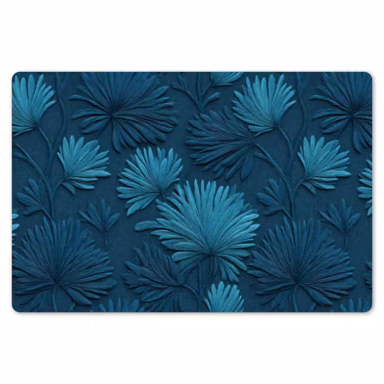 Bladeren - Reliëf - Patroon - Oceaanblauw - Modern Placemat vinyl groot 368 -zzsfeer1_Kitchenyeah-website