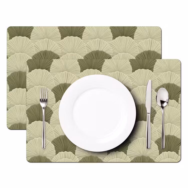 Bladeren - Structuur - Groen Placemat vinyl groot 368 -zzsfeer2_Kitchenyeah-website